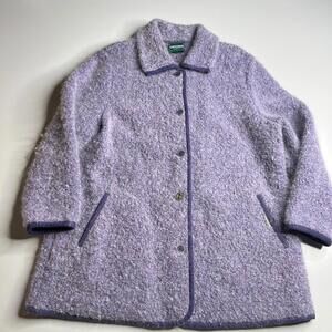 Geiger Austria Mohair Wool Jacket Purple Lavender Boucle Coat Size 44 Vintage
